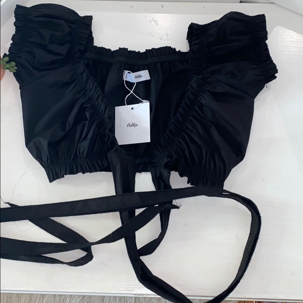 adika black wrap shirt